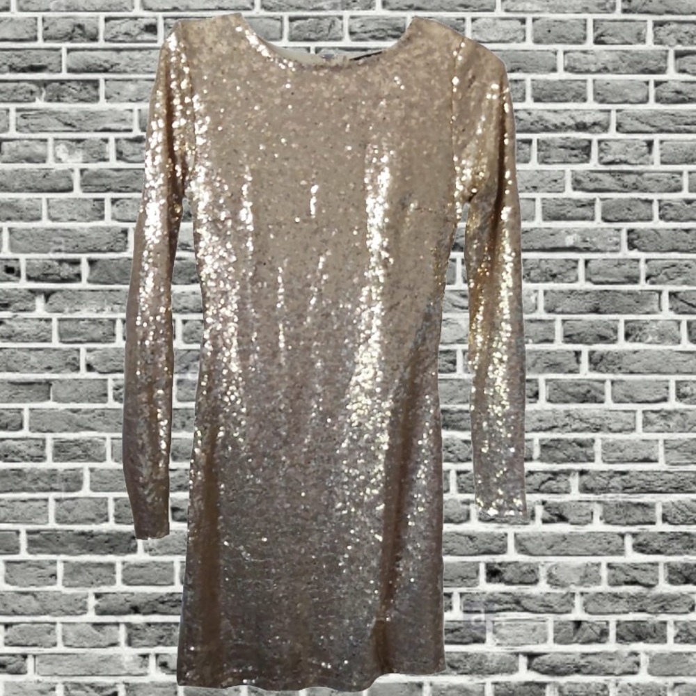 Gold sequin dress